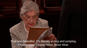 ethel literally crying parks and rec